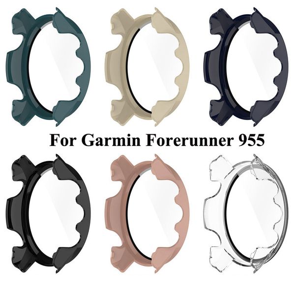 Capa de caixa protetora para Garmin Forerunner 955 Dial Case Soft TPU Edge Frame Protetor de p￡ra -choques Acess￳rios de rel￳gio inteligente