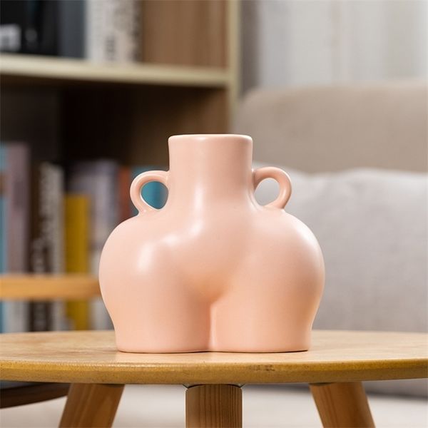 Vasi astratti per il corpo umano Ceramica creativa Vaso fatto a mano Vaso per soggiorno Disposizione dei fiori sul desktop Contenitore Decorazione per la casa 210409