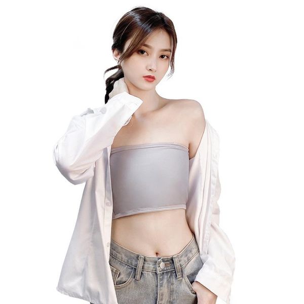 

women's shapers tomboy trans lesbian strapless plus size chest binder breast wrap elastic band 4 rows side clasp flat tank, Black;white