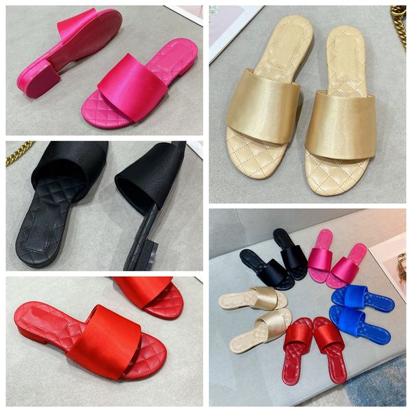 

2022 new luxury designer shoes women slippers platform sandals real leather beach slides slipper outdoor party classic sandal with box, Black