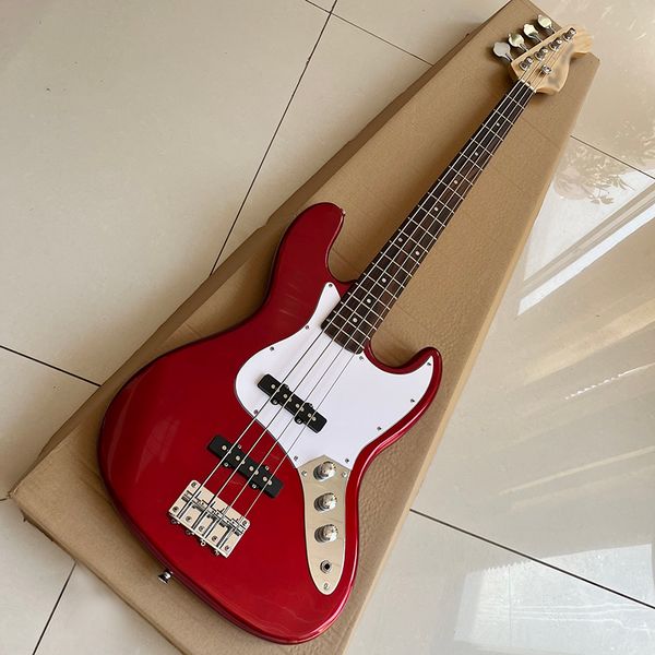 

classic bass guitar metal red bright light color comfortable feel moving tone