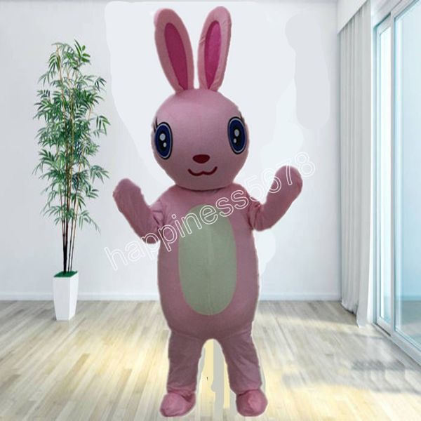 

halloween pink bunny mascot costumes cartoon character outfit suit halloween adults size birthday party outdoor festival dress, Red;yellow