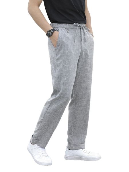 

men space dye drawstring waist pants z9xh#, Black