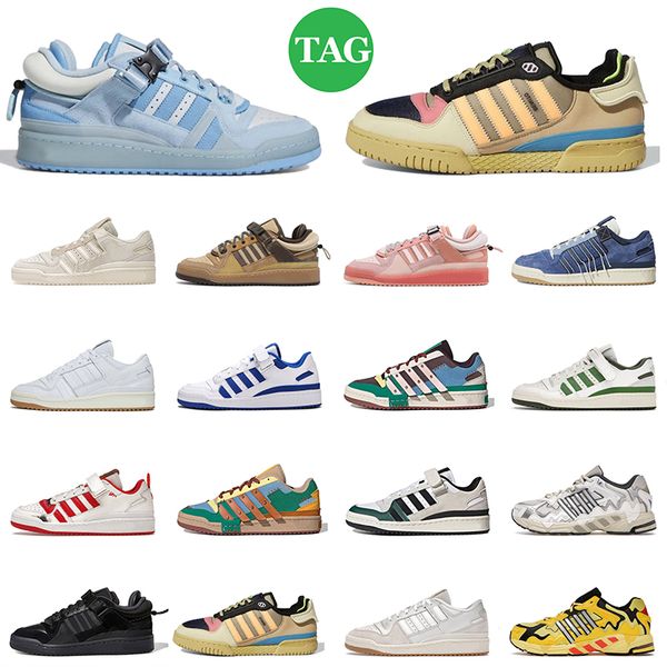 

bad bunny forum 84 low designer running shoes blue tint easter egg patchwork white royal blue women mens trainers outdoor sports sneakers