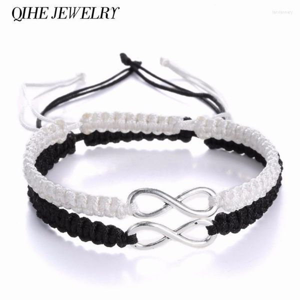 Charm Bracelets Schmuck 2pcs Infinity Braidged Kit Ribbon Armband Freundschaft Set freundliche Liebe Paare Mode Schmuck Lars22