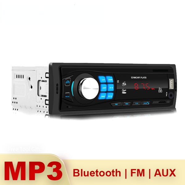 Автомобиль MP3 -плеер Радио -стереоплеер Digital Bluetooth 12V FM Radio Stereo Audio Music USB с удаленным управлением Dash Aux вход