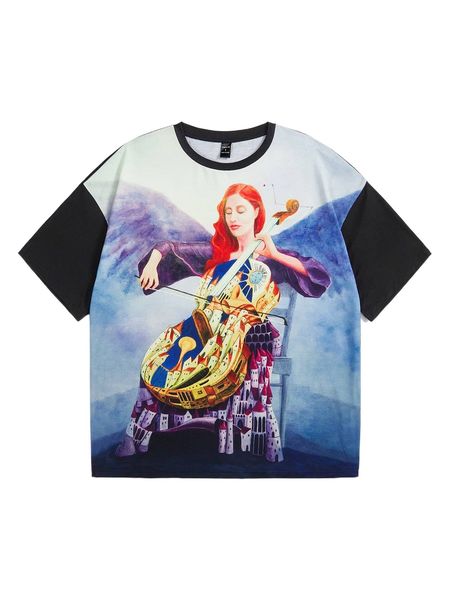

x tom.pietrzyk figure graphic drop shoulder tee 24ey#, White