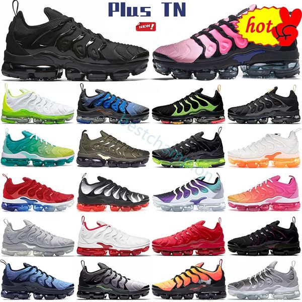 

tn plus running shoes men women black cool grey bubblegum yolk cherry neon olive pure platinum dark blue mens womens sports trainers