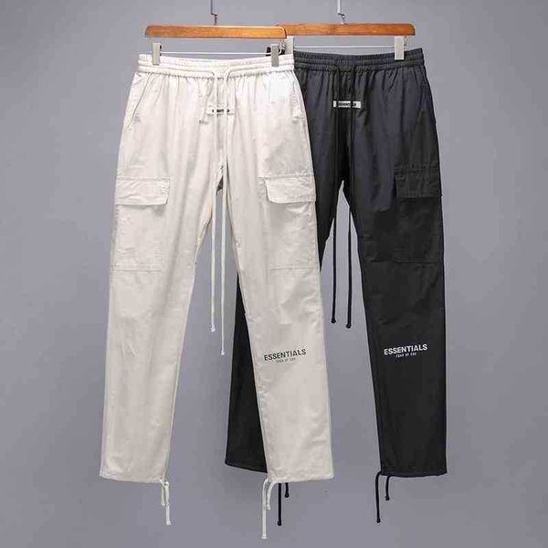 

of god essentials thin feel overalls men's fashion woven casual pants, Black