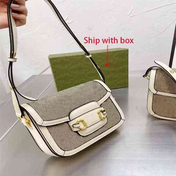 

women designer bags letter printing handbags casual style retro saddle ladies bright line crossbody with box