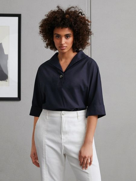 

plus cotton sailor collar b5yv#, Black