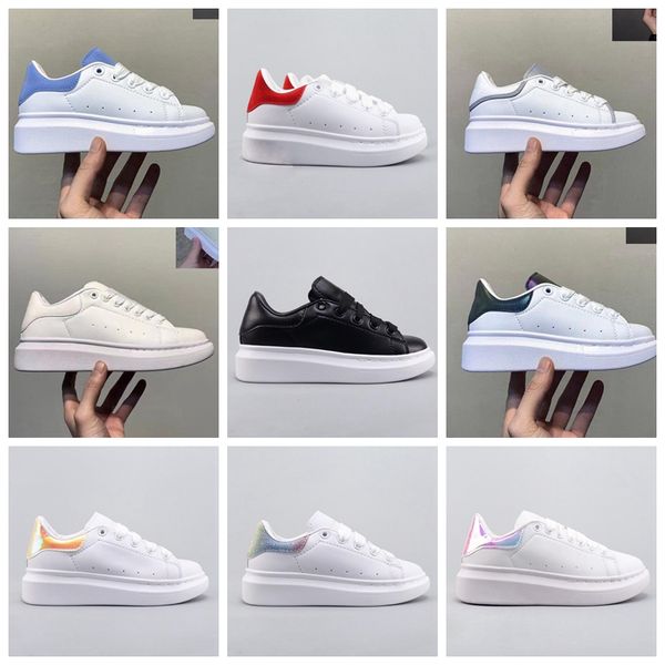 

kids fashion shoes white red black dream blue single strap outsized sneaker rubber sole amcqs soft calfskin leather lace-up trainers patchou