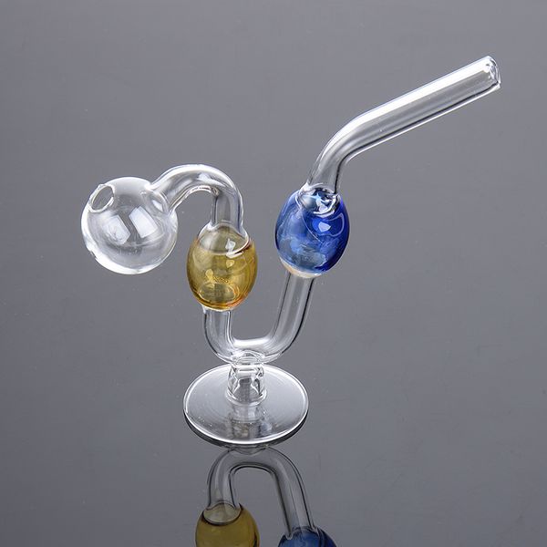 Yeni Cam Yağ Brülör Bubbler Sigara Kitleri Ücretsiz Tip Balmumu Su Boruları Taşınabilir El Borular Kalın Pyrex Tütün Araçları