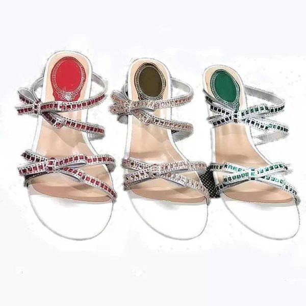 

rc rhinestone womens sandal bowknot slide all-match fashion luxury roman thick heel designer rubber sandals, Black