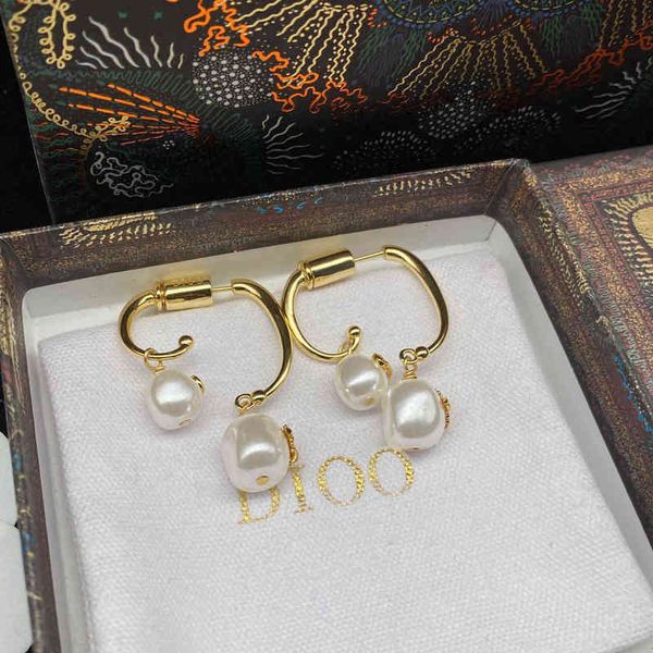 

new pearl female net red brass earrings advanced sense earrings, Golden