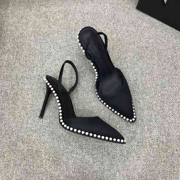 

women's ultra-high sandals heel sandals silk summer shoes pointed series special offers, Black