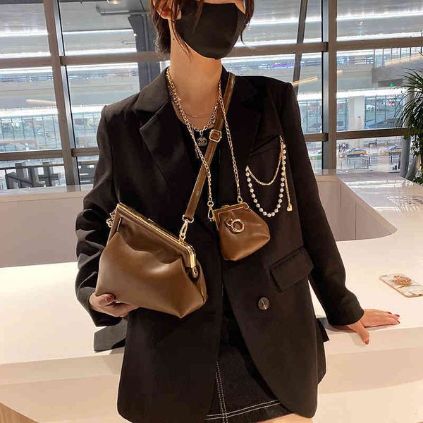 

2022 new designer handbags version female solid color single messenger high-end