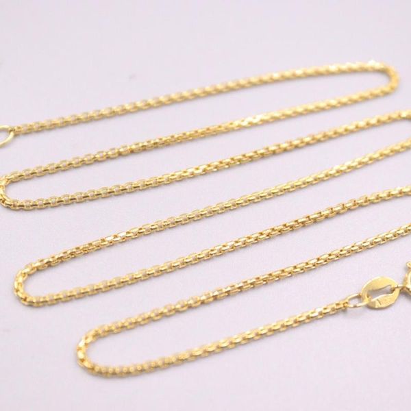 

chains fine pure au 750 18kt yellow gold chain 1.1mmw women square box link necklace 16.5inch 2-2.2gchains, Silver