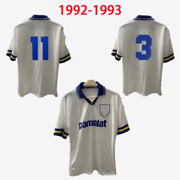 

1992 1993 1994 1995 retro parma soccer jerseys 92 93 94 95 vintage classic palma football shirts home yellow away white stoichkov zola cresp, Black;yellow