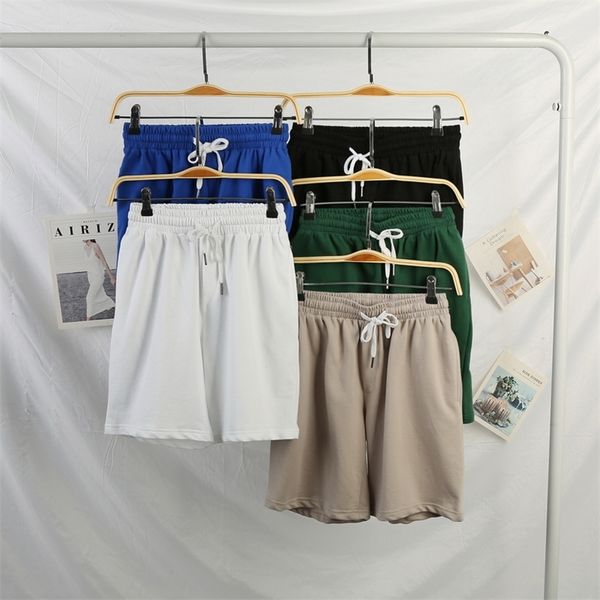 

solid color summer casual board short men fashion street wear s pants elastic polyester drawstring beach shorts 220620