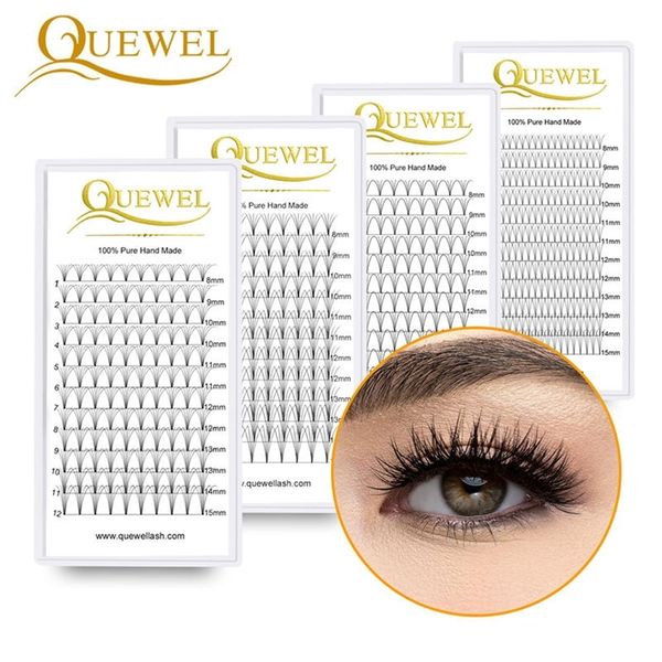 

quewel lashes premade fans russia eyelashes extension 3d4d5d6d faux mink short stem false volume eyelash 0.070.10mm 220621