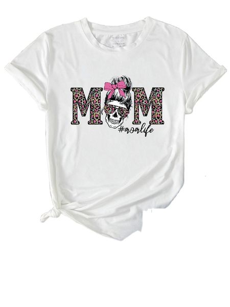 

skull and letter graphic tee h1hu#, White