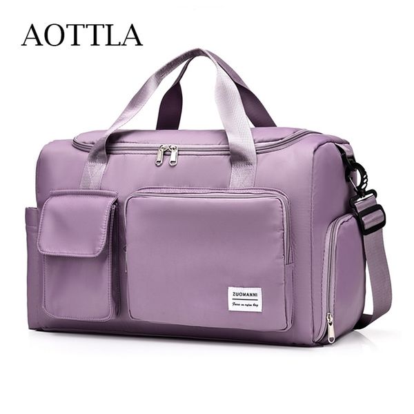 

aottla travel luggage handbag women shoulder large capacity outdoor waterproof nylon sports gym female crossbody bag 220815