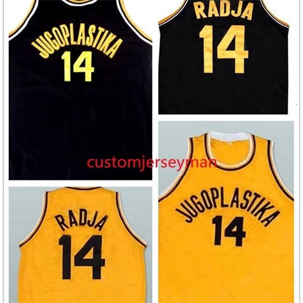 

nc01 dino #14 radja jugoplastika jerseys throwback mens stitched jersey retro custom made size s-5xl, Black