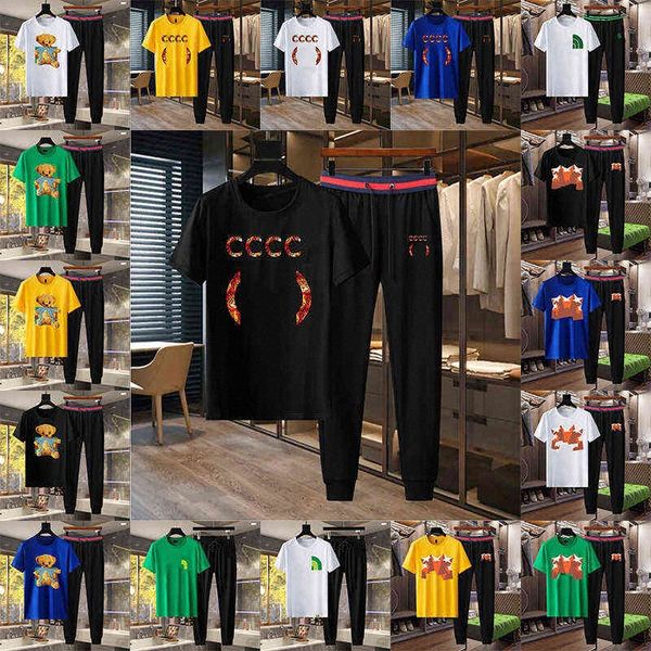 

mens summer tshirt designers tracksuits suits fashion t shirt seaside holiday shirts luxury set outfits sportswears guccie, Gray