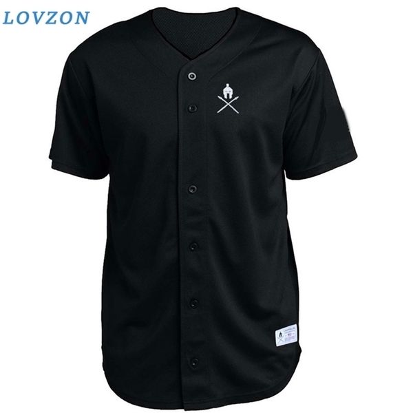 

lovzon men's baseball jersey arrival cropped tee men t-shirts short sleeve cardigan tshirt breathable sportswear 210329, White;black