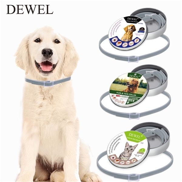 Dewel Pet Dog Collar Anti-Flea ticks Mosquitos ao ar livre colar de proteção ajustável 8 meses Proteção de longo prazo T200517