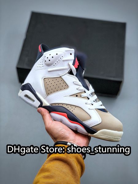

shoes jumpman 6 retro white mocha light unc infared come out outdoor sneakers sports with shoebox size 36--47.5 fast delivery