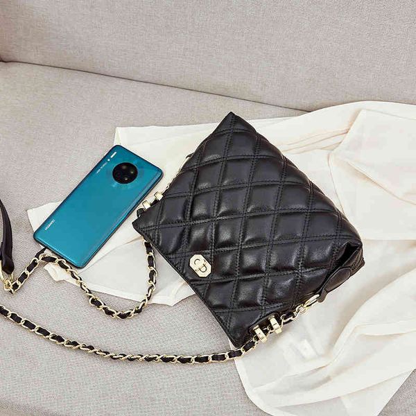 

women's leather bag 2022 summer new versatile fashion chain single shoulder messenger small square shoulder bags luxury designer