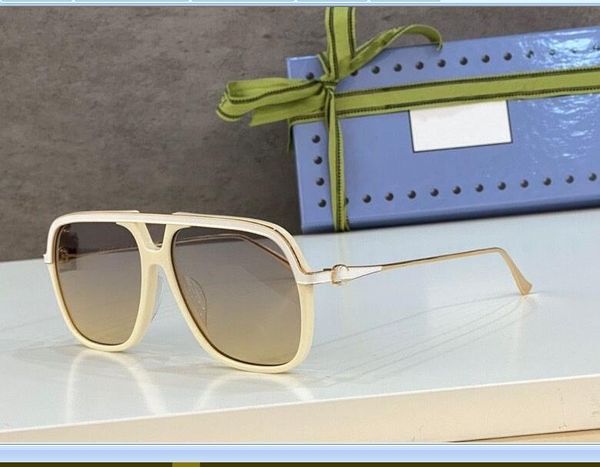 

2021 women men sports sunglasses oversize white gold metal plank thin frame grey gradient lenses available with box, White;black