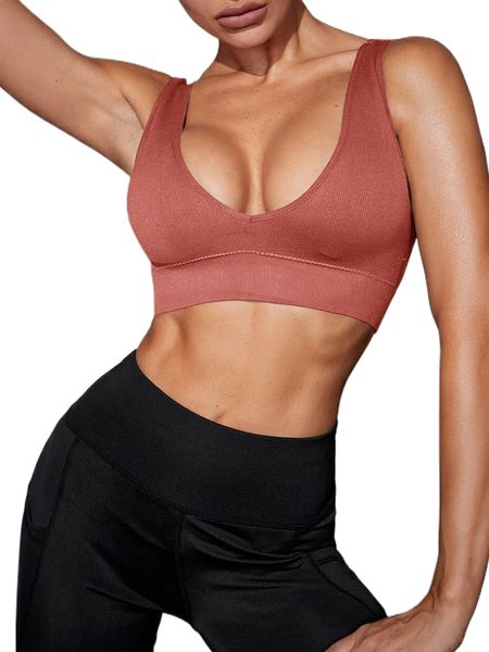 

high support seamless low back sports bra 88qd#, Gray