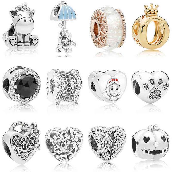 

2019 new 100% 925 sterling silver bead lovely cute cow dangle charm blue enamel fit diy original bracelet jewelry birthday gift aa220315, Black