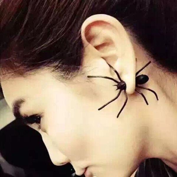 

stud halloween decoration halloween costumes for woman 3d creepy black spider ear stud earrin 220826, Golden;silver
