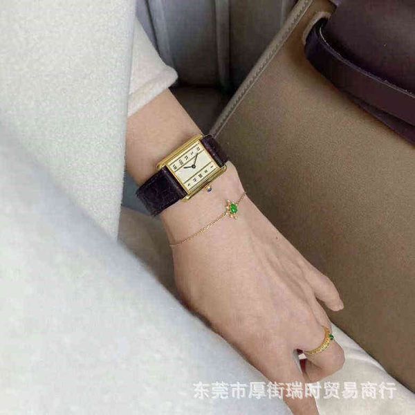 

luxury tank watch designer women brand medieval quartz tiktok small famous, Slivery;brown