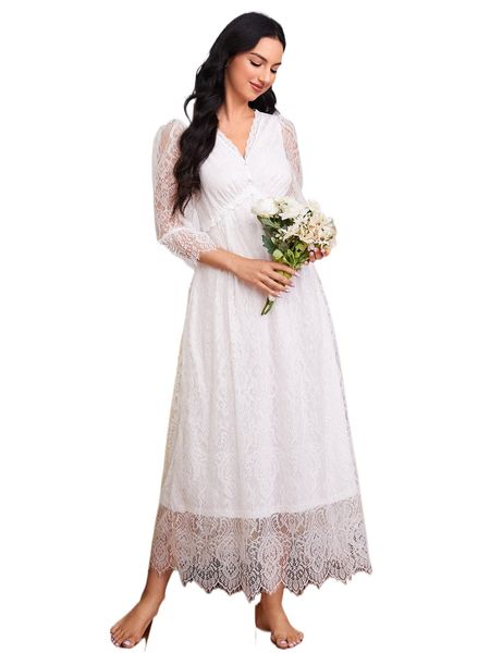 

flounce sleeve eyelash lace night dress p91q#, Black;red