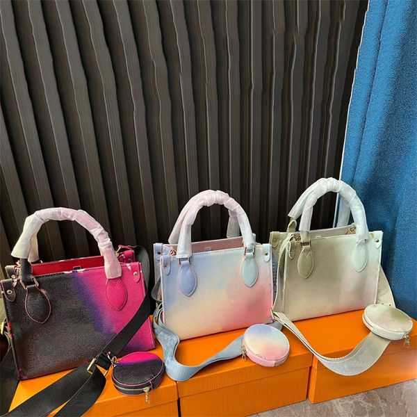 

22ss new womenmulticolor luxury shoulder bag city sunset colorful sunrise silk scarf handbag bag fashion printing one-shoulder bags