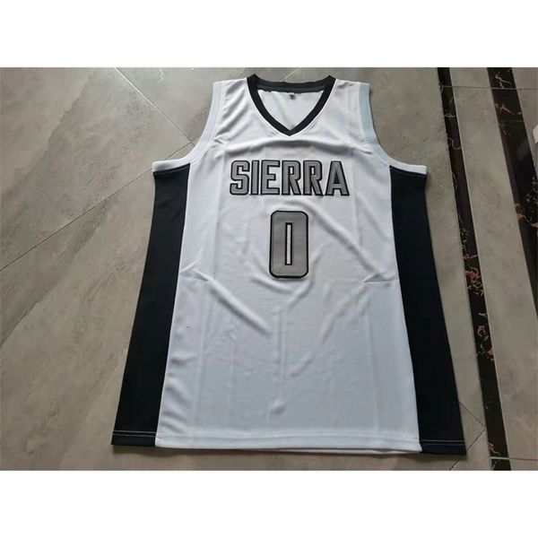 Chen37 Maglia da basket personalizzata Uomo Donna giovanile # 0 Bronny James Sierra Colore bianco Alternativo High School Ritorno al passato Taglia S-2XL o qualsiasi nome e numero di maglie