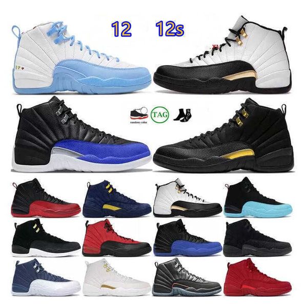 

12 basketball shoes 12s mens sports sneakers royalty taxi university gold indigo black dark concord cny cherry gym red high