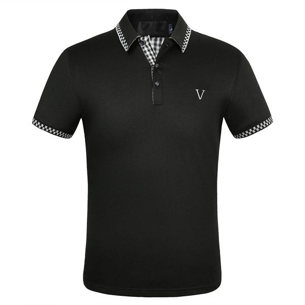 

high-end brand short-sleeved t-shirt men bee polo shirt 100% cotton lapel business korean summer embroidery men's clothing 2022, White;black