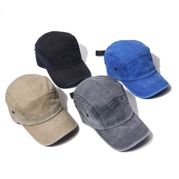 

street trendy men and women make old five piece baseball caps, washed hip hop five page duck tongue hats, Blue;gray