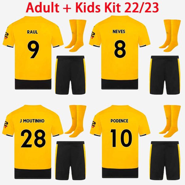 

and kids kits with socks raul soccer jerseys boys 22 23 semedo neto neves j.otto podence faio silva football saiss shirts 2022 2023, Black