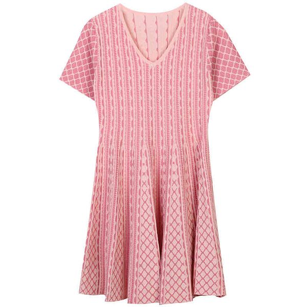 

casual dresses summer women's pullover v-neck short sleeve contrast check slim fit medium and long knitted dress o3db, Black;gray