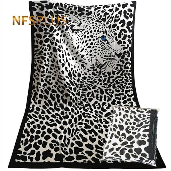 Asciugamano da spiaggia in microfibra oversize 80x180cm 70x140cm Asciugamano da bagno sportivo da viaggio assorbente ad asciugatura rapida con stampa leopardata nera per adulti 210318