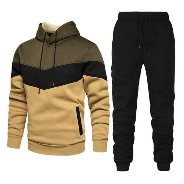 

high men's tracksuits quality men solid color hoodies set tracksuit sportswear sweatshirtsweatpant 2 pieces suit streetwear, Gray