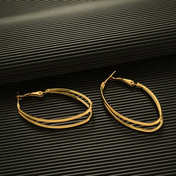 

classics 18k matte gold tone oval huggie hoop earrings big round earring party jewelry sleeper earrings non-allergenic aus made, Golden;silver