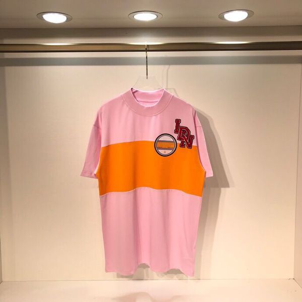 

2022ss spring new style vest stitching short-sleeved t-shirt round neck cotton fabric women's and men's high-quality t-shirt size:, Black;brown